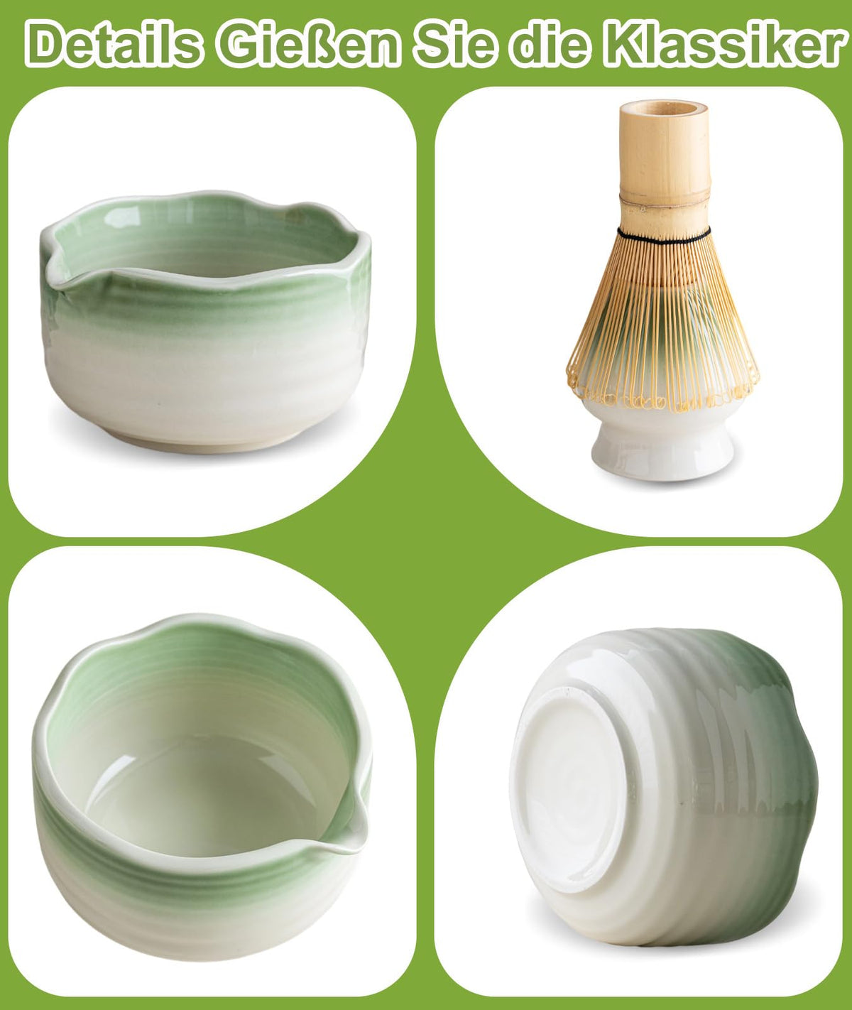 JBER Matcha Whisk Set bamboo spoon for stirring and serving