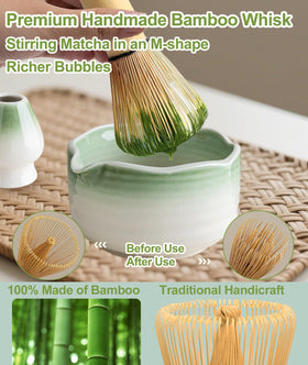 JBER Matcha Whisk Set whisk holder keeps tools organized