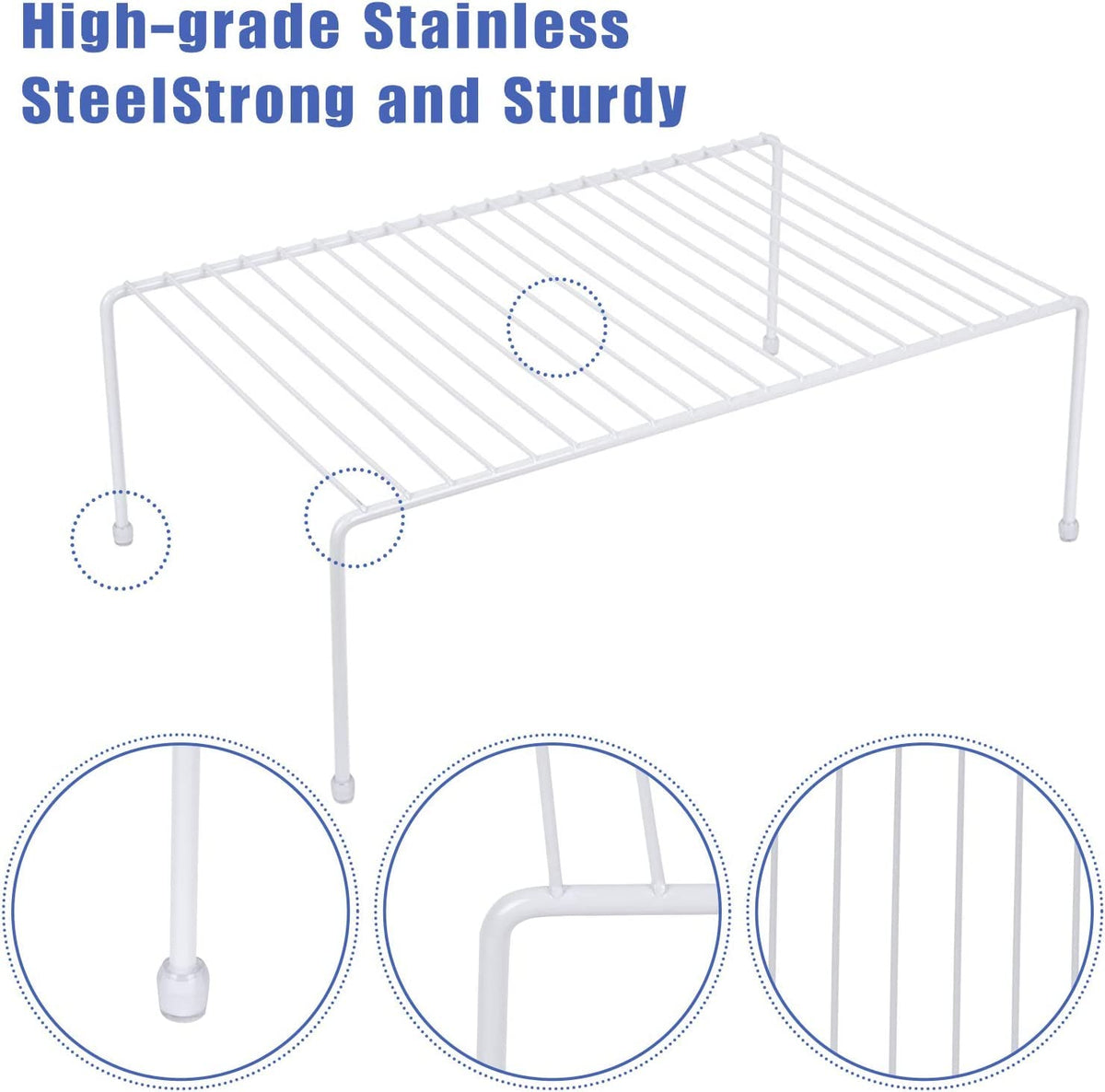 JBESUHI large cabinet shelf’s white finish brightens shelves and reduces clutter.