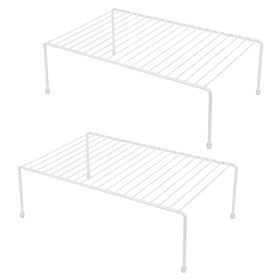 JBESUHI large white cabinet shelf front view for organized kitchen storage