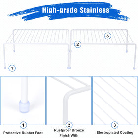 JBESUHI cabinet shelf with non-slip feet on fridge edge