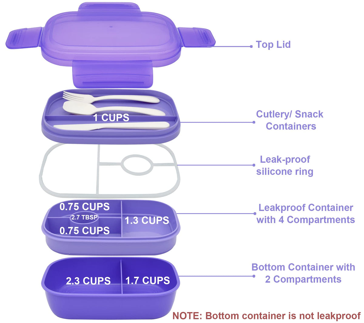 JBGOYON middle compartments with four sections and a dip space for sauces