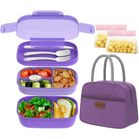 JBGOYON bento top layer with built-in cutlery for on-the-go meals