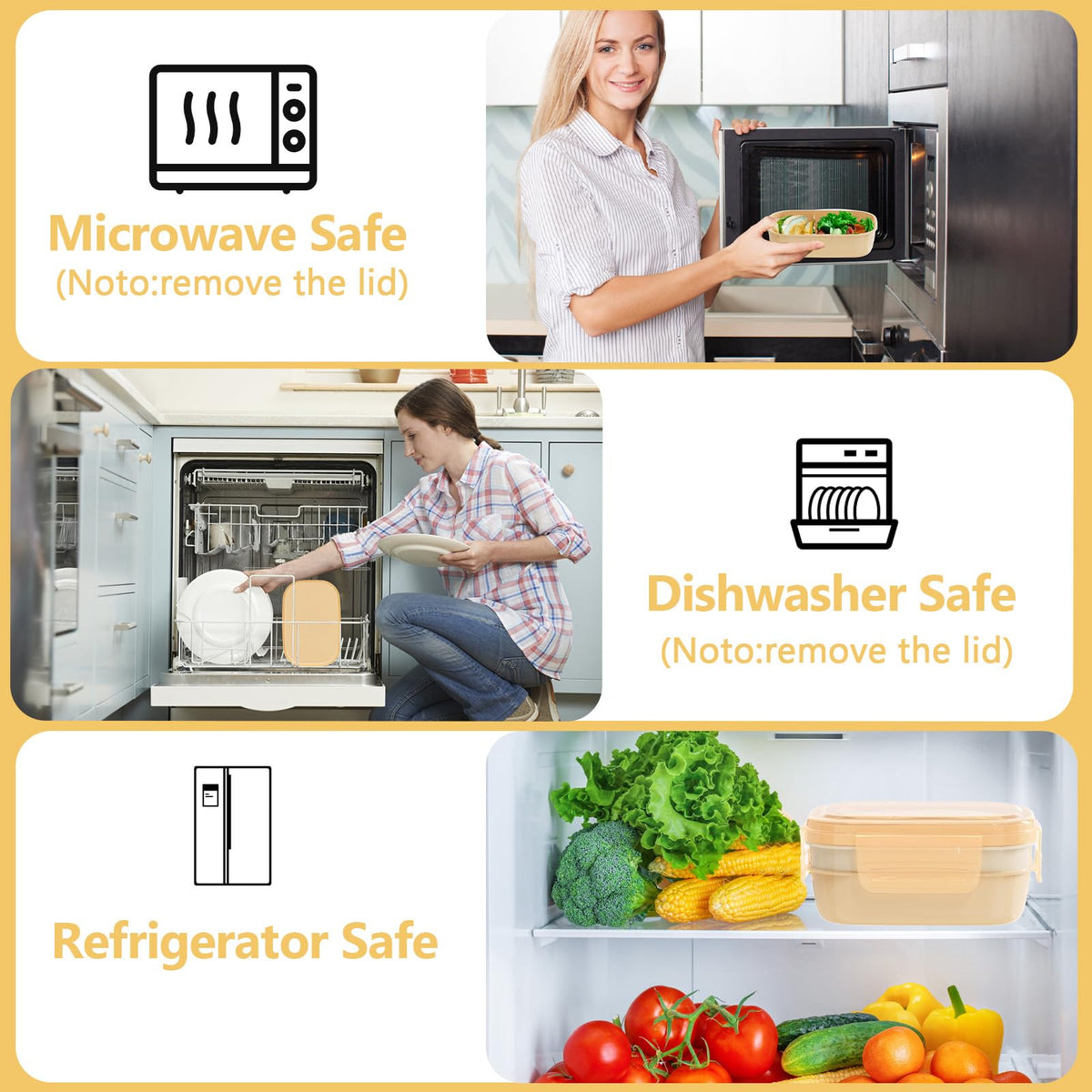 JBGOYON leak-proof bento closure prevents spills during travel and picnics.
