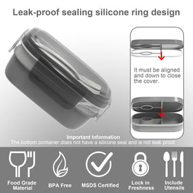 JBGOYON lunch box features leak-proof locking clips to prevent spills.
