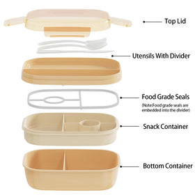 JBGOYON insulated khaki lunch bag keeps meals hot or cold for school or work.