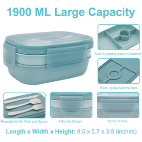 JBGOYON microwave-safe lunch boxes ready for quick reheating with lid removed