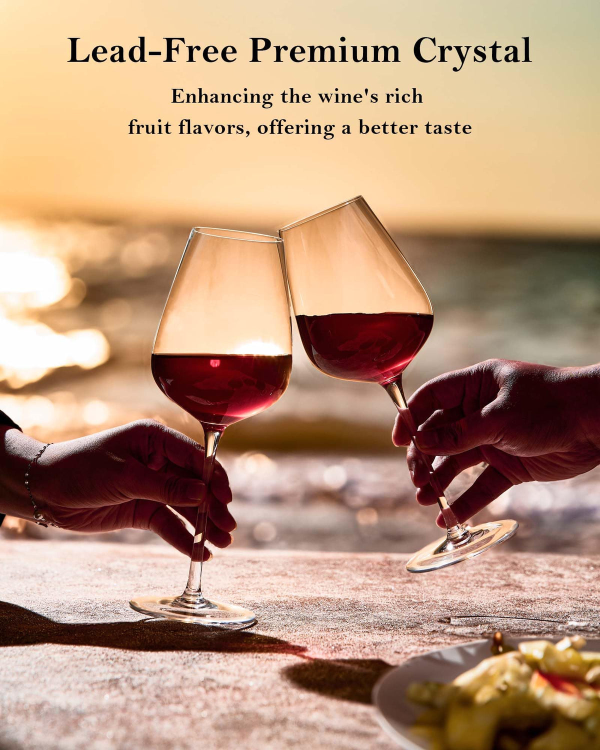 JBHO premium crystal clarity showcases wine color and legs.