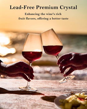 JBHO premium crystal clarity showcases wine color and legs.