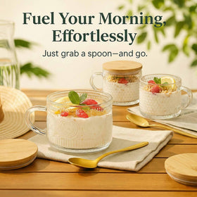 JBHO bamboo lids and spoons set for eco-friendly daily use