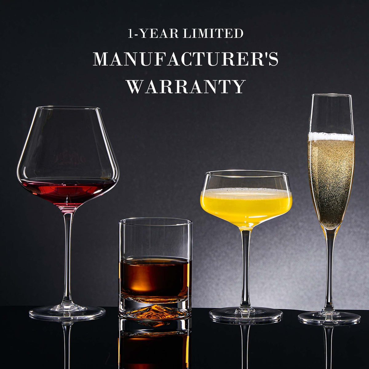 JBHO dishwasher-safe glasses with a clean, glossy finish