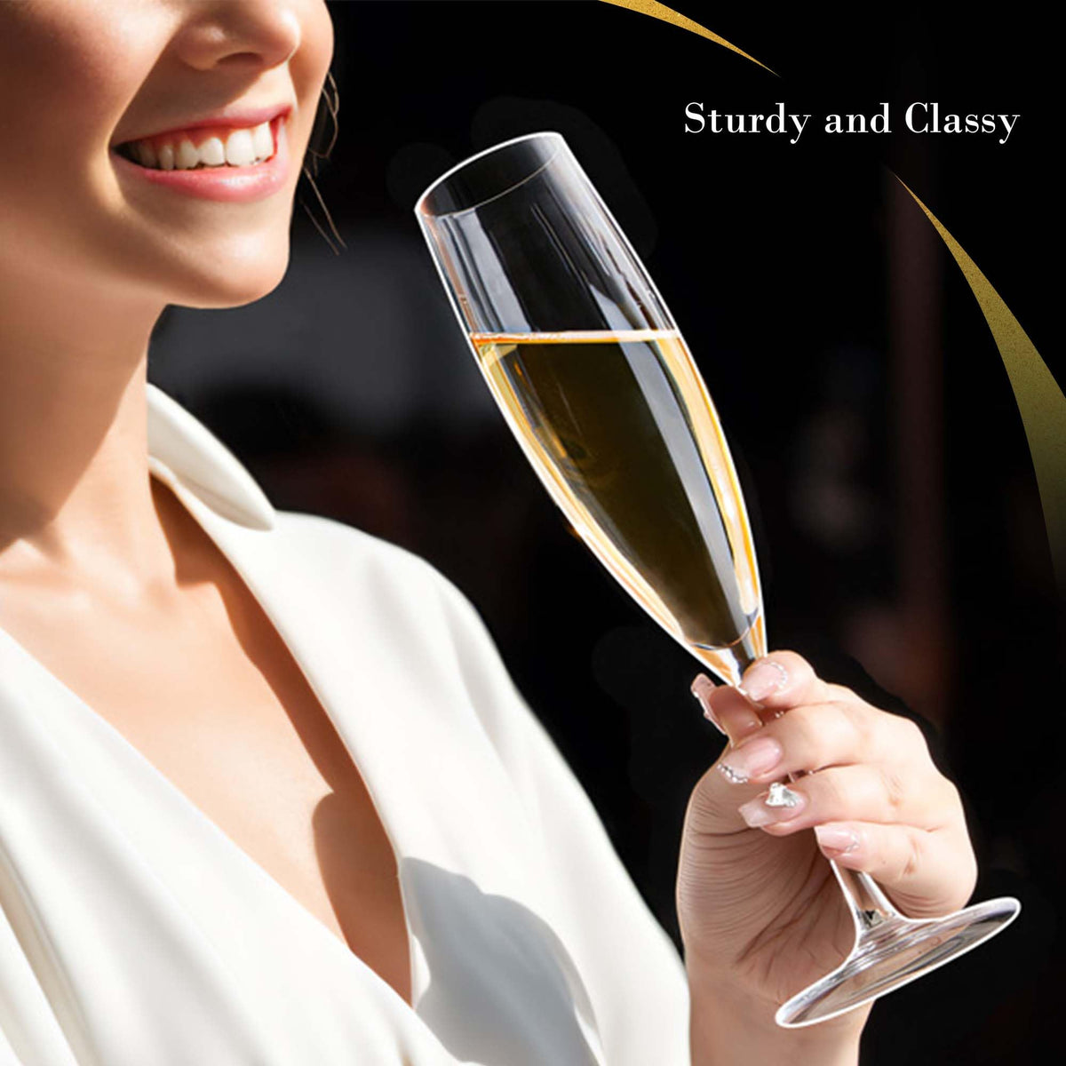JBHO long-stem crystal glasses in a refined home bar