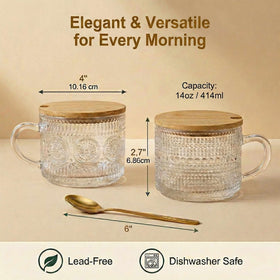 JBHO ergonomic-handle borosilicate mug for daily beverages