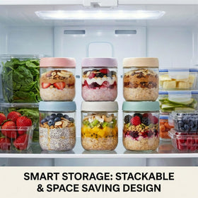 JBHO space-saving lids allow flat stacking and easy access.