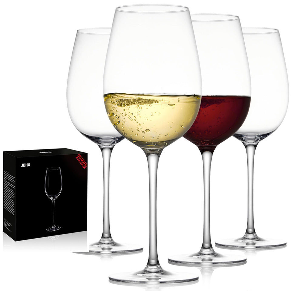 JBHO hand-blown Italian-style wine glass 4-pack elevates table setting.