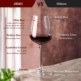 JBHO hand-blown glasses are dishwasher-friendly for quick cleanup.