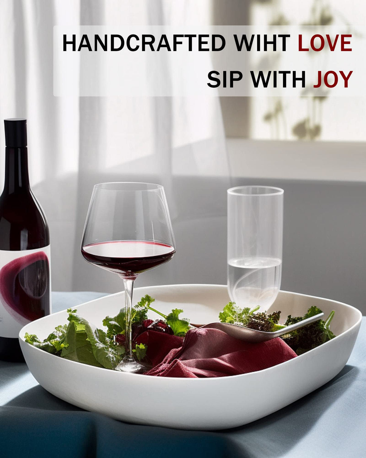 Delicate slim rim elevates perceived quality and flavor of wines.