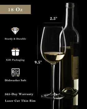 JBHO white wine glass offers bright clarity for delicate pours.