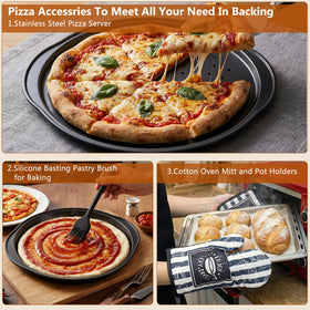 JCAEH solid 14-inch pan doubles as a versatile baking tray.