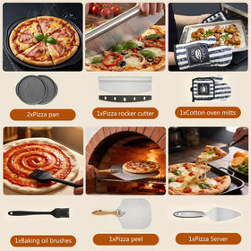 JCAEH pizza peel with extended handle for longer reach and versatile kitchen use.