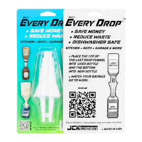 JCK Innovations bathroom transfer aiding shampoos and conditioners in near-empty bottles