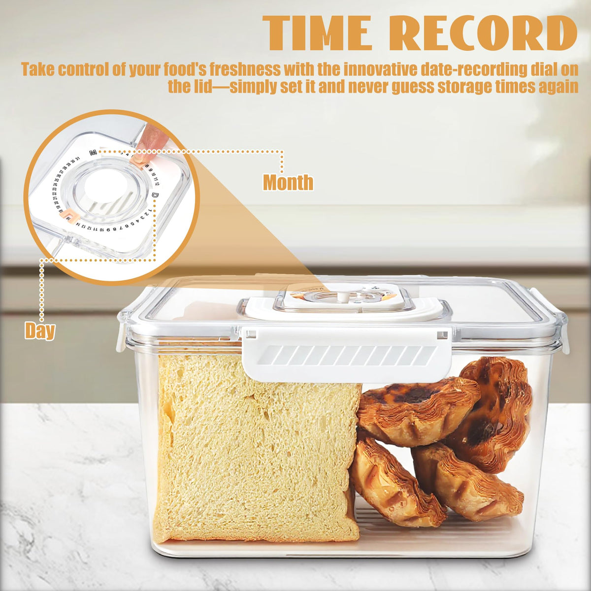 Convenient carry handle on Jcmymall bread box for easy transport at home or outdoors