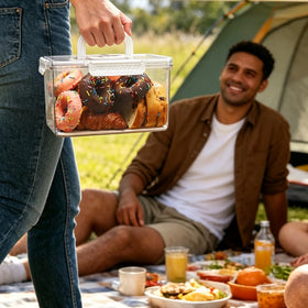 Portable design of Jcmymall bread box suited for outdoor trips and camping