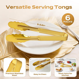 JCREN sturdy stainless steel tongs offering reliable food serving.