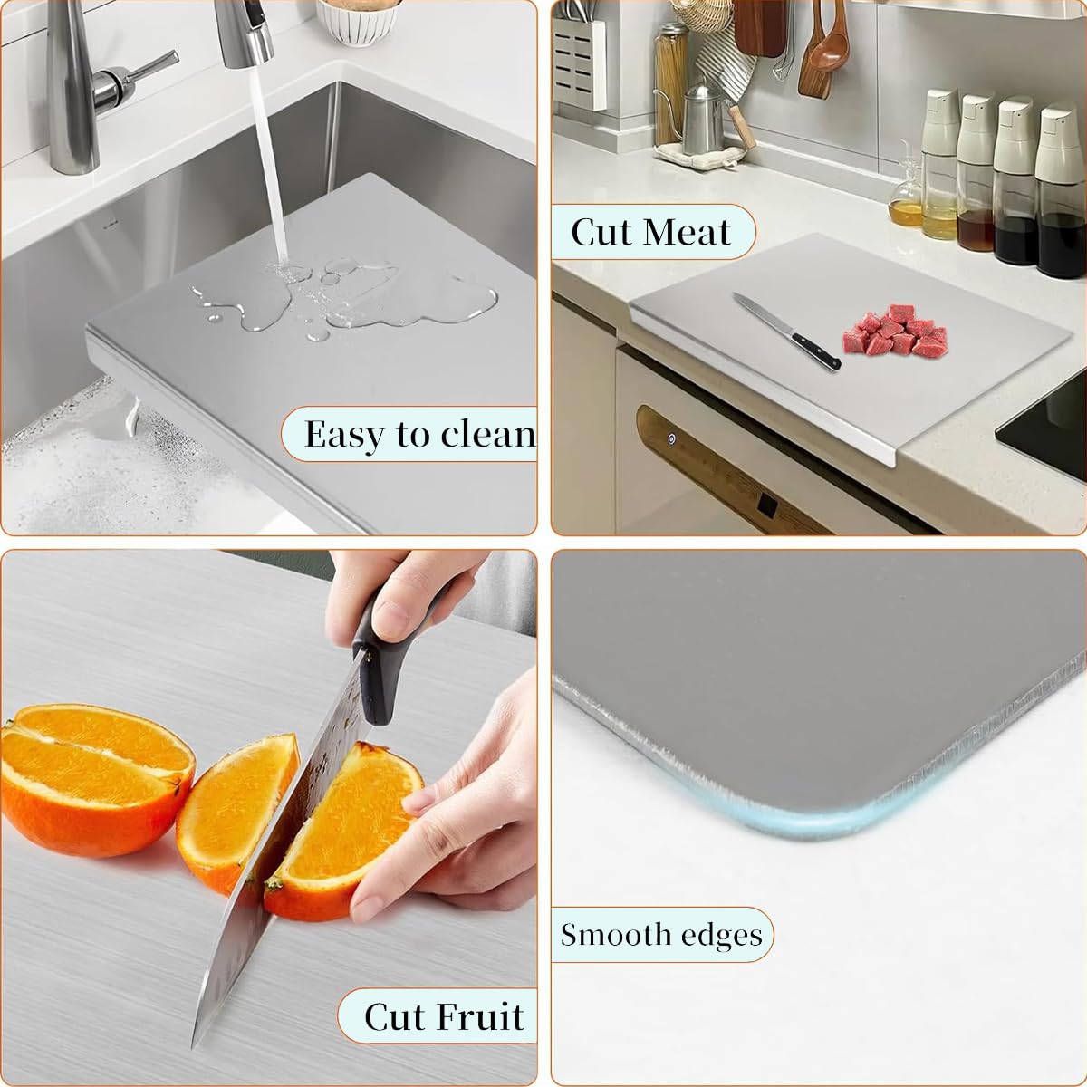 Jcwto cutting board handles meat, fruits, vegetables, and bread with ease.