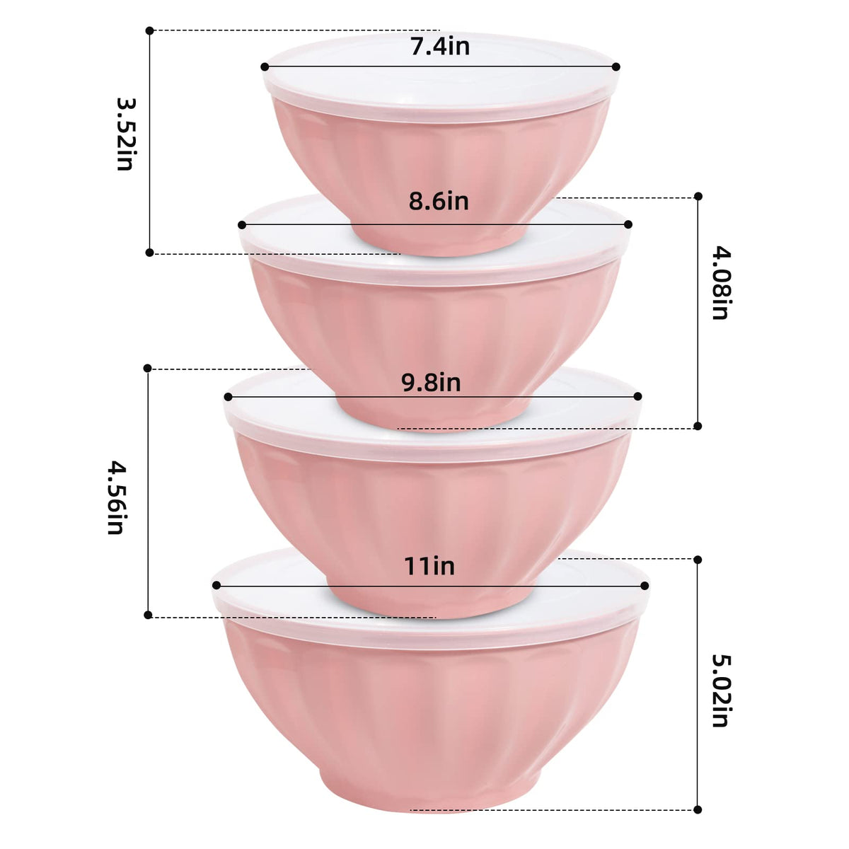 JCXivan mixing bowls with lids pink great as a practical housewarming gift.