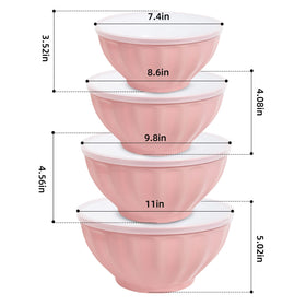 JCXivan mixing bowls with lids pink great as a practical housewarming gift.