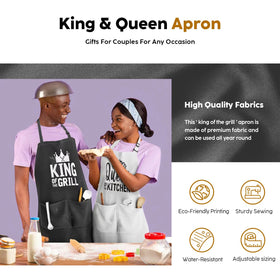 JDNFYGX Deep front pockets apron, secure space for phone and thermometer.