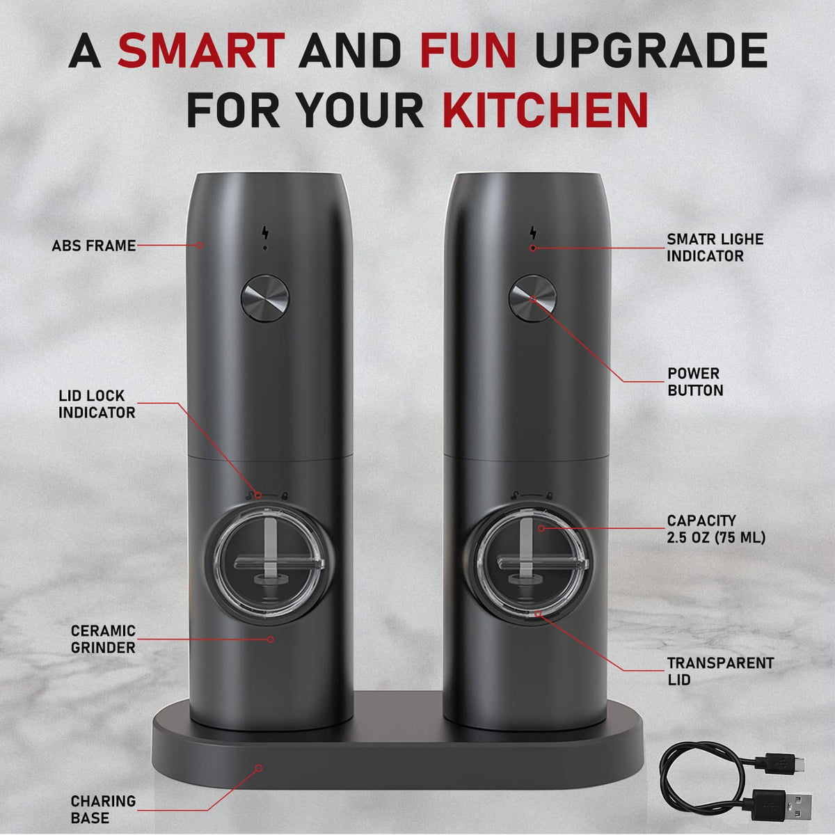 70 ml capacity per grinder supports longer cooking sessions