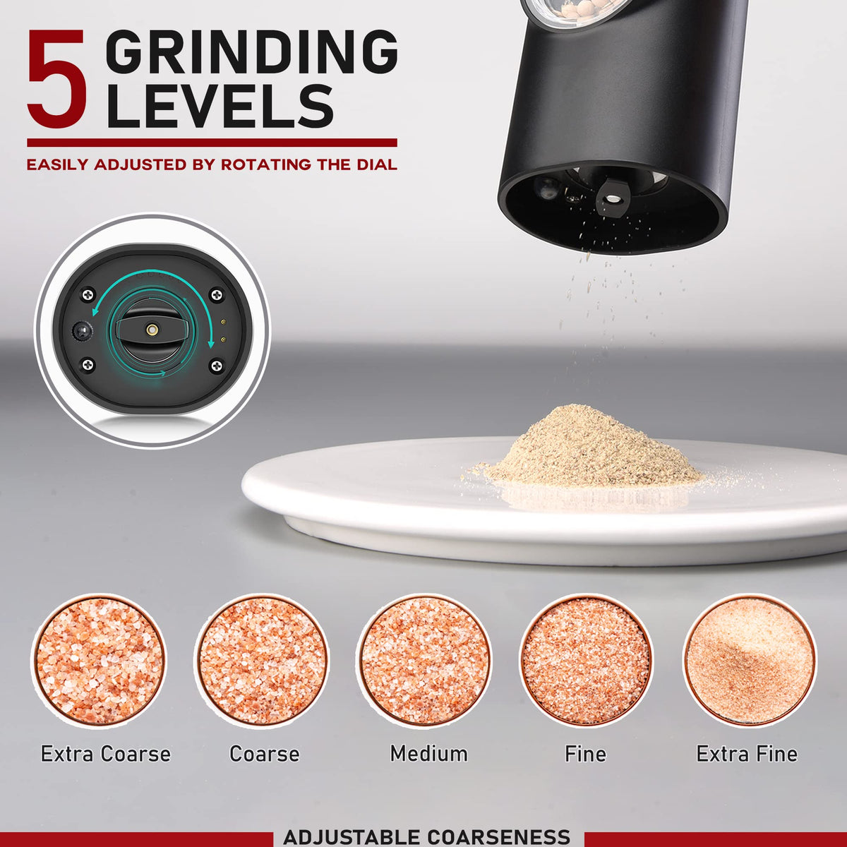 One-handed operation lets you season while cooking