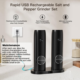 Gift-ready salt and pepper grinder set for home and outdoors