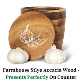 Large capacity fits five garlic heads for weekly prep.