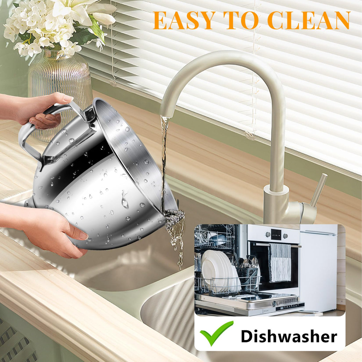 JEASOM 5-quart capacity ideal for large dough and batter batches