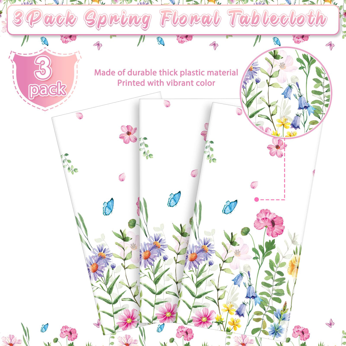 Jectivs disposable tablecloth ideal for birthday parties and tea gatherings.