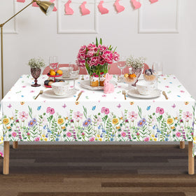 Jectivs non-toxic plastic tablecloth protects surfaces from stains.