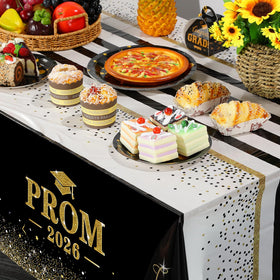 Jectivs promo 2026 tablecloth with gold accents, ideal for photo-worthy celebrations.