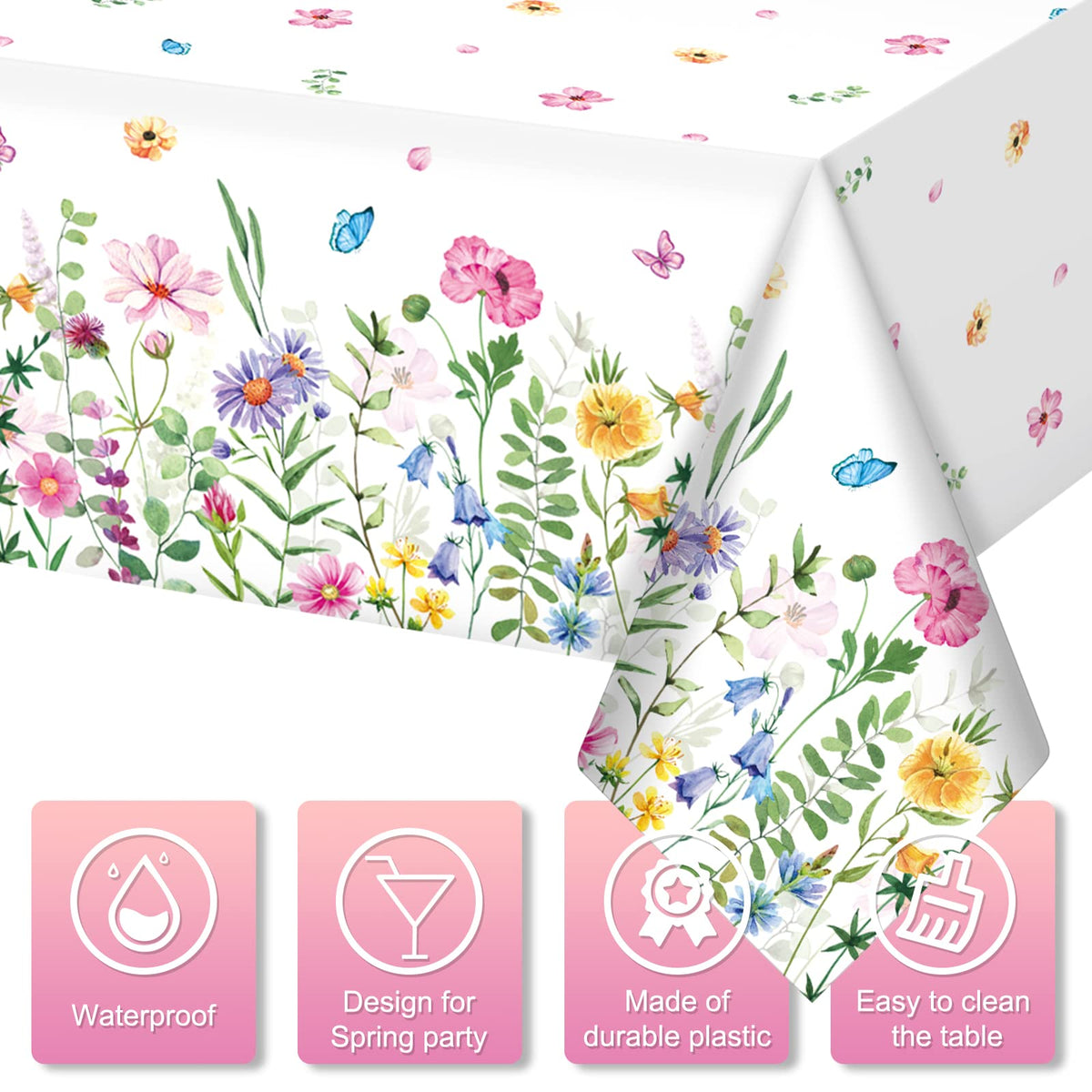 Jectivs 54x108 inch rectangle table cover for large dining tables.