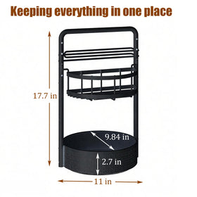 JEESA rotating spice rack bottom guardrail prevents slips during cooking.