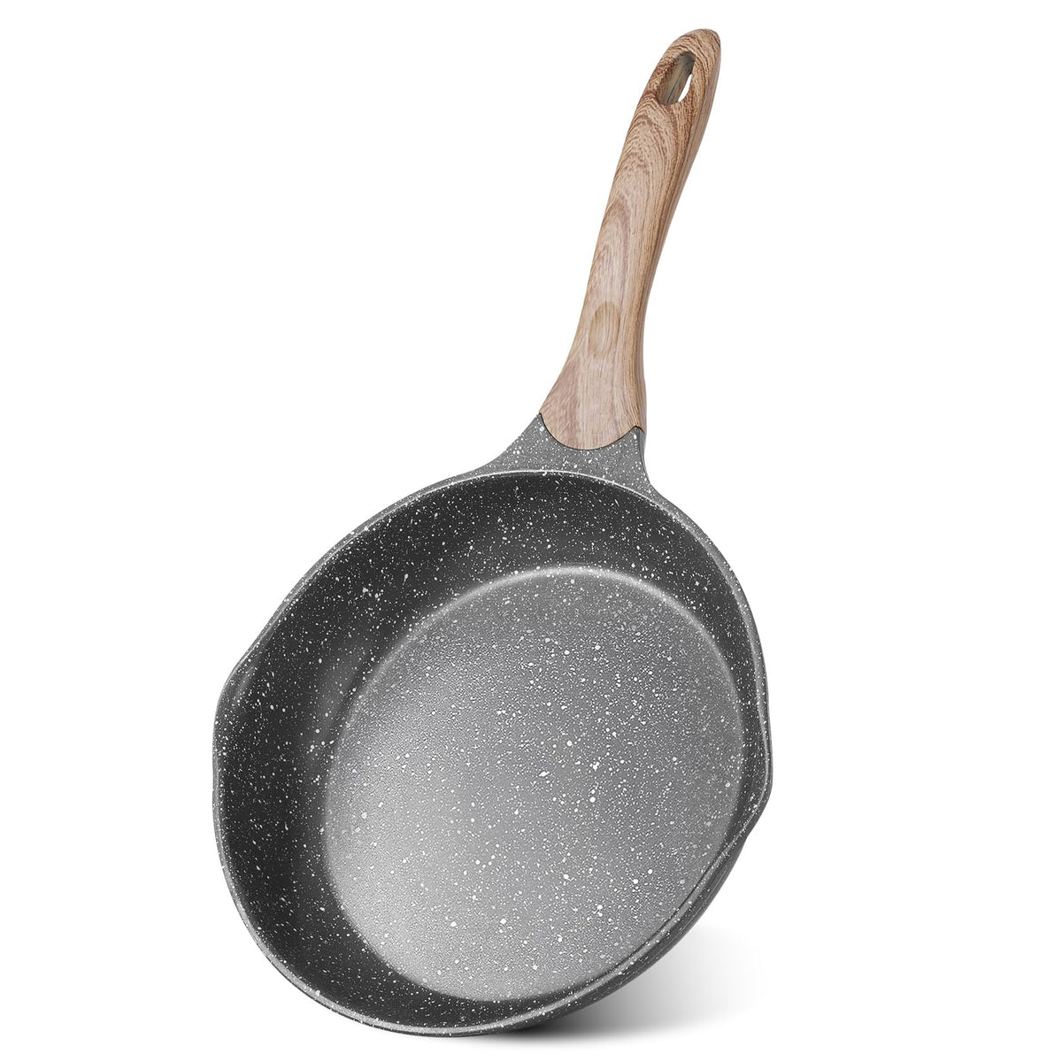 JEETEE 8-inch nonstick pan with egg omelette for effortless release