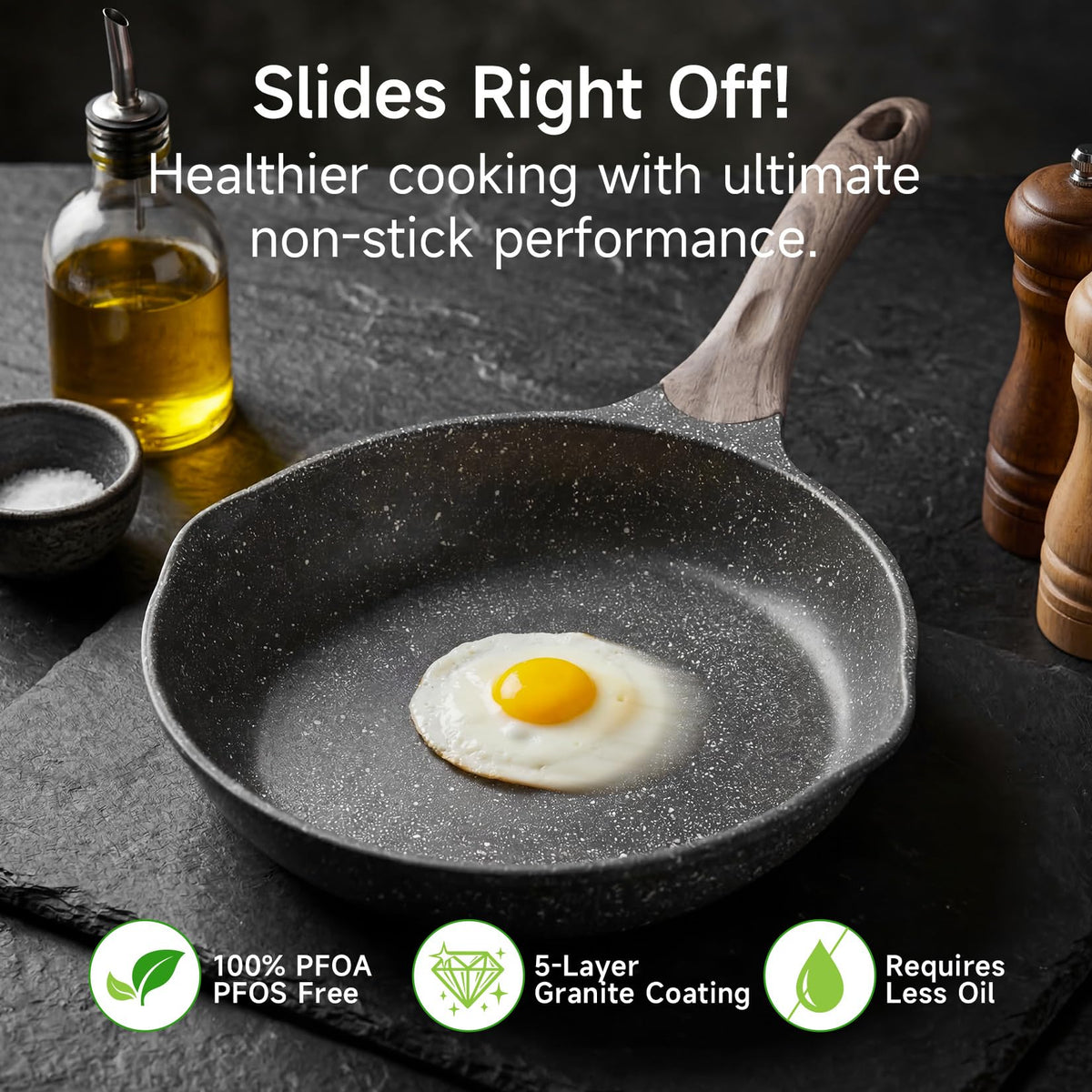 JEETEE marble stone coating enables easy cleaning and safer daily cooking.