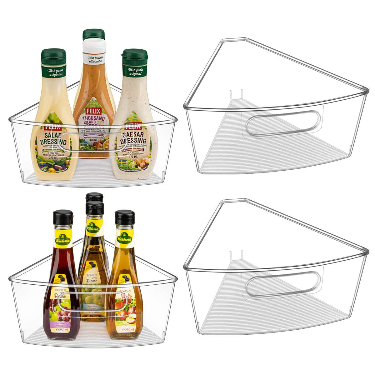 JEISSLIA lazy Susan bin for 26-inch diameter keeps items visible and accessible.