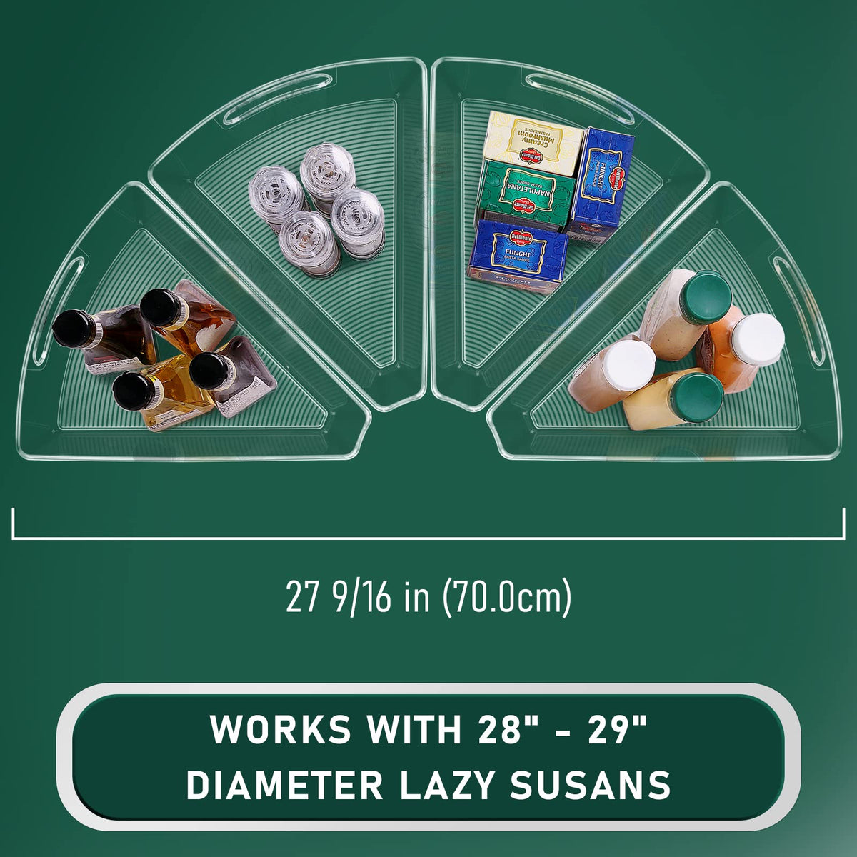 JEISSLIA lazy Susan bin for 28-inch diameter easy pull-out access.