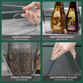 JEISSLIA lazy Susan bin with built-in handle makes pull-out access effortless.