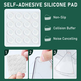 JEISSLIA lazy Susan bin includes non-slip pads to prevent sliding during turns.