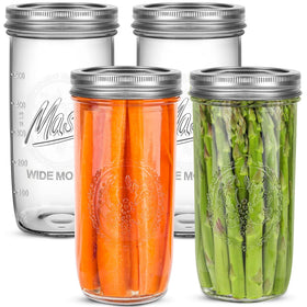 Jeitae 24oz wide-mouth jar with airtight lid for canning and storage.