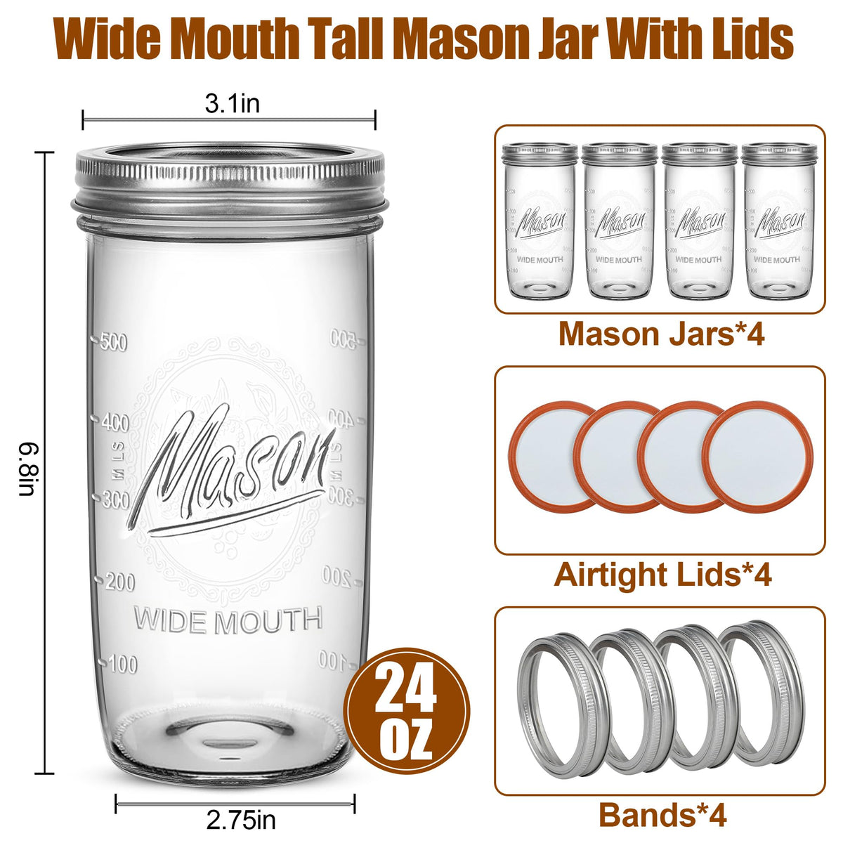 Jeitae 24oz jar is dishwasher safe for easy cleaning.